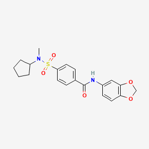 molecular formula C20H22N2O5S B2502078 N-(1,3-benzodioxol-5-yl)-4-[cyclopentyl(methyl)sulfamoyl]benzamide CAS No. 899963-69-0