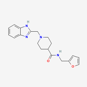 molecular formula C19H22N4O2 B2502080 1-((1H-benzo[d]imidazol-2-yl)methyl)-N-(furan-2-ylmethyl)piperidine-4-carboxamide CAS No. 1234805-04-9