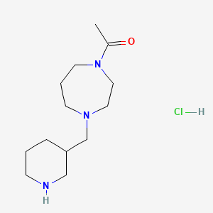 molecular formula C13H26ClN3O B2502098 1-{4-[(Piperidin-3-yl)methyl]-1,4-diazepan-1-yl}ethan-1-one hydrochloride CAS No. 1864061-93-7