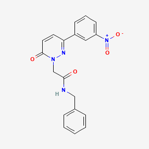 molecular formula C19H16N4O4 B2502101 N-benzyl-2-[3-(3-nitrophenyl)-6-oxo-1,6-dihydropyridazin-1-yl]acetamide CAS No. 922907-93-5