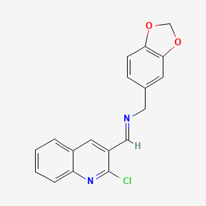 N-(1,3-benzodioxol-5-ylmethyl)-1-(2-chloroquinolin-3-yl)methanimine