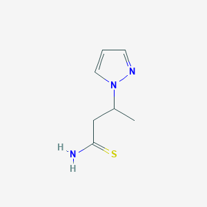 molecular formula C7H11N3S B2502128 3-(1H-pyrazol-1-yl)butanethioamide CAS No. 1006460-87-2