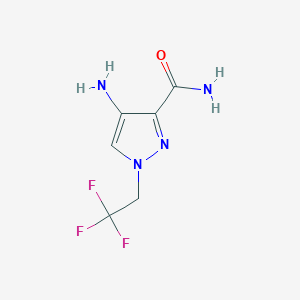 molecular formula C6H7F3N4O B2502129 4-amino-1-(2,2,2-trifluoroethyl)-1H-pyrazole-3-carboxamide CAS No. 1692449-25-4