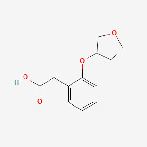 molecular formula C12H14O4 B2502139 2-[2-(氧杂环丙烷-3-氧基)苯基]乙酸 CAS No. 1520738-16-2