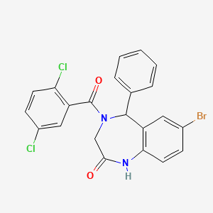 molecular formula C22H15BrCl2N2O2 B2502143 7-bromo-4-(2,5-dichlorobenzoyl)-5-phenyl-4,5-dihydro-1H-benzo[e][1,4]diazepin-2(3H)-one CAS No. 533876-67-4