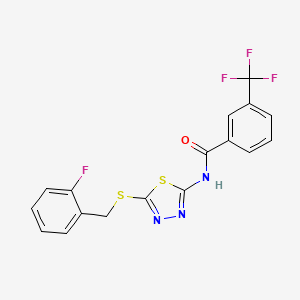 N-(5-((2-fluorobenzyl)thio)-1,3,4-thiadiazol-2-yl)-3-(trifluoromethyl)benzamide