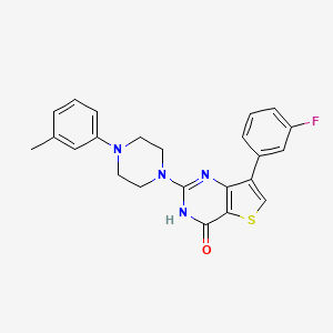 molecular formula C23H21FN4OS B2502152 7-(3-fluorophenyl)-2-[4-(3-methylphenyl)piperazin-1-yl]thieno[3,2-d]pyrimidin-4(3H)-one CAS No. 1242886-20-9