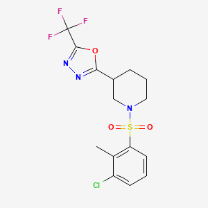 2-(1-((3-Chloro-2-methylphenyl)sulfonyl)piperidin-3-yl)-5-(trifluoromethyl)-1,3,4-oxadiazole