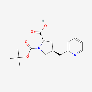 molecular formula C16H22N2O4 B2502167 (2S,4S)-1-[(2-methylpropan-2-yl)oxycarbonyl]-4-(pyridin-2-ylmethyl)pyrrolidine-2-carboxylic Acid CAS No. 959581-97-6