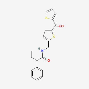 molecular formula C20H19NO2S2 B2502175 2-Phenyl-N-{[5-(thiophene-2-carbonyl)thiophen-2-YL]methyl}butanamide CAS No. 1421517-32-9