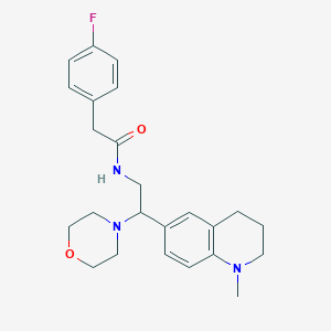 2-(4-fluorophenyl)-N-(2-(1-methyl-1,2,3,4-tetrahydroquinolin-6-yl)-2-morpholinoethyl)acetamide