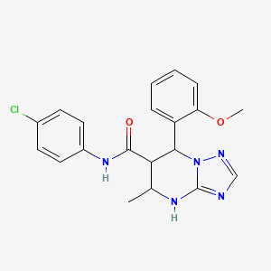 molecular formula C20H20ClN5O2 B2502187 N-(4-chlorophenyl)-7-(2-methoxyphenyl)-5-methyl-4,5,6,7-tetrahydro-[1,2,4]triazolo[1,5-a]pyrimidine-6-carboxamide CAS No. 1212129-66-2
