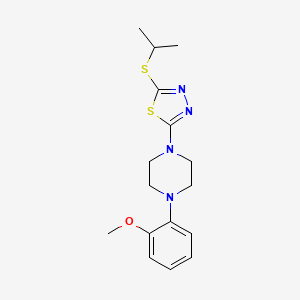 molecular formula C16H22N4OS2 B2502194 2-(Isopropylthio)-5-(4-(2-methoxyphenyl)piperazin-1-yl)-1,3,4-thiadiazole CAS No. 1105222-42-1