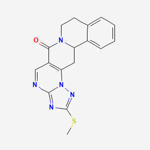 2-(methylsulfanyl)-8,9,13b,14-tetrahydro-6H-[1,2,4]triazolo[5'',1'':2',3']pyrimido[4',5':4,5]pyrido[2,1-a]isoquinolin-6-one