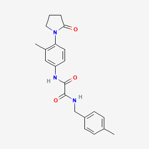 molecular formula C21H23N3O3 B2502213 N1-(3-methyl-4-(2-oxopyrrolidin-1-yl)phenyl)-N2-(4-methylbenzyl)oxalamide CAS No. 941957-63-7