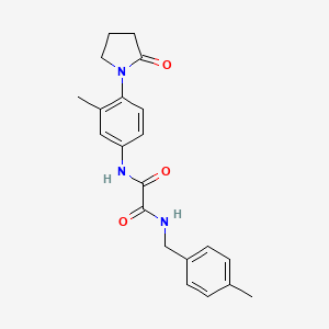 molecular formula C21H23N3O3 B2502213 N1-(3-méthyl-4-(2-oxopyrrolidin-1-yl)phényl)-N2-(4-méthylbenzyl)oxalamide CAS No. 941957-63-7