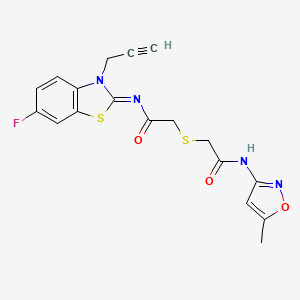 (Z)-N-(6-fluoro-3-(prop-2-yn-1-yl)benzo[d]thiazol-2(3H)-ylidene)-2-((2-((5-methylisoxazol-3-yl)amino)-2-oxoethyl)thio)acetamide