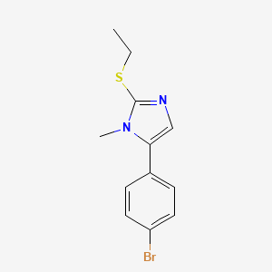 molecular formula C12H13BrN2S B2502225 5-(4-bromophenyl)-2-(ethylthio)-1-methyl-1H-imidazole CAS No. 1207038-69-4