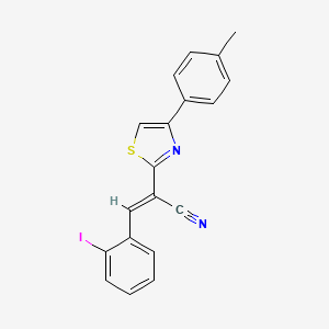 molecular formula C19H13IN2S B2502233 (E)-3-(2-碘苯基)-2-(4-(对甲苯基)噻唑-2-基)丙烯腈 CAS No. 416861-29-5