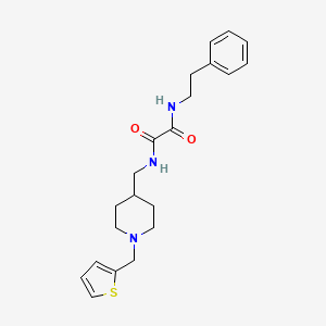 molecular formula C21H27N3O2S B2502234 N1-phenethyl-N2-((1-(thiophen-2-ylmethyl)piperidin-4-yl)methyl)oxalamide CAS No. 953140-99-3