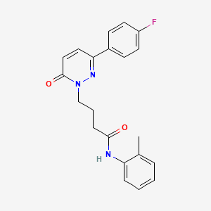 molecular formula C21H20FN3O2 B2502235 4-(3-(4-fluorophenyl)-6-oxopyridazin-1(6H)-yl)-N-(o-tolyl)butanamide CAS No. 946321-52-4