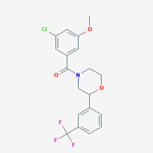 molecular formula C19H17ClF3NO3 B2502238 (3-氯-5-甲氧基苯基)-[2-[3-(三氟甲基)苯基]吗啉-4-基]甲酮 CAS No. 2378502-84-0