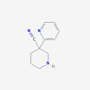 molecular formula C11H13N3 B2502239 3-(吡啶-2-基)哌啶-3-碳腈 CAS No. 1909318-92-8