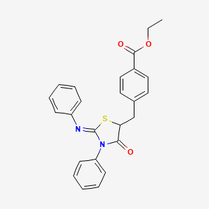 (Z)-ethyl 4-((4-oxo-3-phenyl-2-(phenylimino)thiazolidin-5-yl)methyl)benzoate