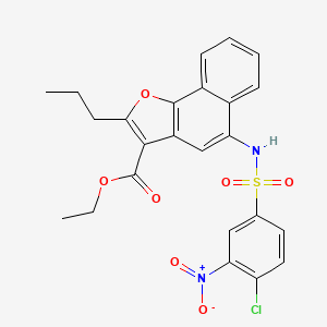 Ethyl 5-(4-chloro-3-nitrophenylsulfonamido)-2-propylnaphtho[1,2-b]furan-3-carboxylate