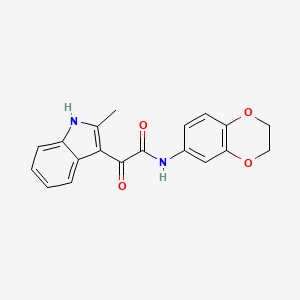 molecular formula C19H16N2O4 B2502257 N-(2,3-dihydro-1,4-benzodioxin-6-yl)-2-(2-methyl-1H-indol-3-yl)-2-oxoacetamide CAS No. 852372-05-5