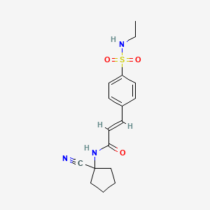 molecular formula C17H21N3O3S B2502260 (E)-N-(1-Cyanocyclopentyl)-3-[4-(ethylsulfamoyl)phenyl]prop-2-enamide CAS No. 1436371-26-4