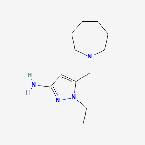 molecular formula C12H22N4 B2502262 5-(azepan-1-ylmethyl)-1-ethyl-1H-pyrazol-3-amine CAS No. 1856095-02-7