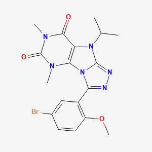 molecular formula C18H19BrN6O3 B2502264 8-(5-Bromo-2-methoxyphenyl)-1,3-dimethyl-5-propan-2-ylpurino[8,9-c][1,2,4]triazole-2,4-dione CAS No. 921539-80-2