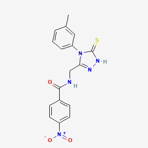 N-[[4-(3-methylphenyl)-5-sulfanylidene-1H-1,2,4-triazol-3-yl]methyl]-4-nitrobenzamide