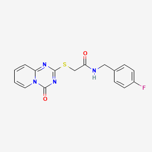 molecular formula C16H13FN4O2S B2502275 N-[(4-fluorophenyl)methyl]-2-(4-oxopyrido[1,2-a][1,3,5]triazin-2-yl)sulfanylacetamide CAS No. 896328-54-4