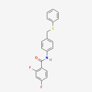 2,4-difluoro-N-{4-[(phenylsulfanyl)methyl]phenyl}benzenecarboxamide