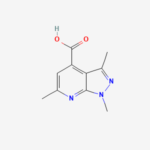 molecular formula C10H11N3O2 B2502288 1,3,6-trimethyl-1H-pyrazolo[3,4-b]pyridine-4-carboxylic acid CAS No. 886503-44-2