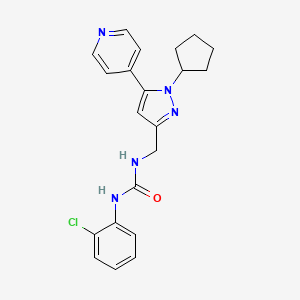 1-(2-chlorophenyl)-3-((1-cyclopentyl-5-(pyridin-4-yl)-1H-pyrazol-3-yl)methyl)urea