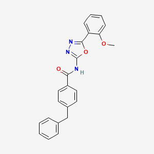 molecular formula C23H19N3O3 B2502309 4-bencil-N-[5-(2-metoxifenil)-1,3,4-oxadiazol-2-il]benzamida CAS No. 865286-04-0