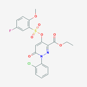 Ethyl 1-(2-chlorophenyl)-4-(((5-fluoro-2-methoxyphenyl)sulfonyl)oxy)-6-oxo-1,6-dihydropyridazine-3-carboxylate