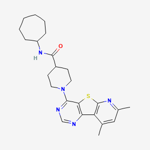 molecular formula C24H31N5OS B2502320 N-cycloheptyl-1-(7,9-dimethylpyrido[3',2':4,5]thieno[3,2-d]pyrimidin-4-yl)piperidine-4-carboxamide CAS No. 1114876-91-3