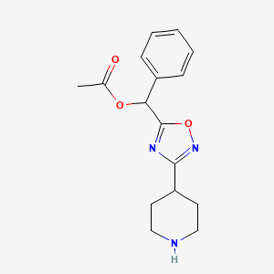 molecular formula C16H19N3O3 B2502321 Phenyl[3-(piperidin-4-yl)-1,2,4-oxadiazol-5-yl]methyl acetate CAS No. 1354954-43-0