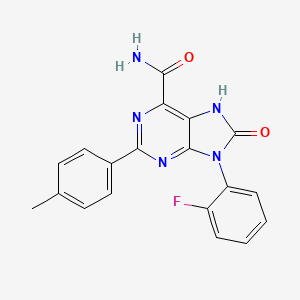 molecular formula C19H14FN5O2 B2502328 9-(2-氟苯基)-2-(4-甲基苯基)-8-氧代-7H-嘌呤-6-甲酰胺 CAS No. 898410-37-2