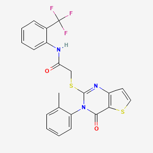 2-{[3-(2-methylphenyl)-4-oxo-3,4-dihydrothieno[3,2-d]pyrimidin-2-yl]sulfanyl}-N-[2-(trifluoromethyl)phenyl]acetamide