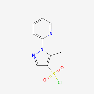 molecular formula C9H8ClN3O2S B2502330 5-甲基-1-(吡啶-2-基)-1H-吡唑-4-磺酰氯 CAS No. 1250017-62-9