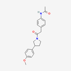 molecular formula C21H24N2O3 B2502332 N-(4-(2-(3-(4-methoxyphenyl)pyrrolidin-1-yl)-2-oxoethyl)phenyl)acetamide CAS No. 2034321-10-1
