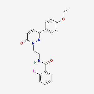 molecular formula C21H20IN3O3 B2502334 N-(2-(3-(4-Ethoxyphenyl)-6-oxopyridazin-1(6H)-yl)ethyl)-2-iodobenzamid CAS No. 921533-90-6