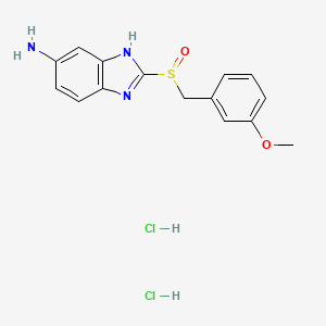 molecular formula C15H17Cl2N3O2S B2502335 2-[(3-methoxyphenyl)methanesulfinyl]-1H-1,3-benzodiazol-6-amine dihydrochloride CAS No. 2173997-00-5