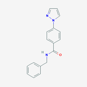 molecular formula C17H15N3O B250234 N-benzyl-4-(1H-pyrazol-1-yl)benzamide 