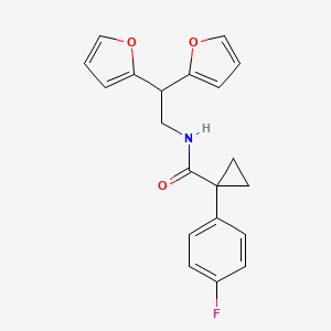 N-(2,2-di(furan-2-yl)ethyl)-1-(4-fluorophenyl)cyclopropane-1-carboxamide